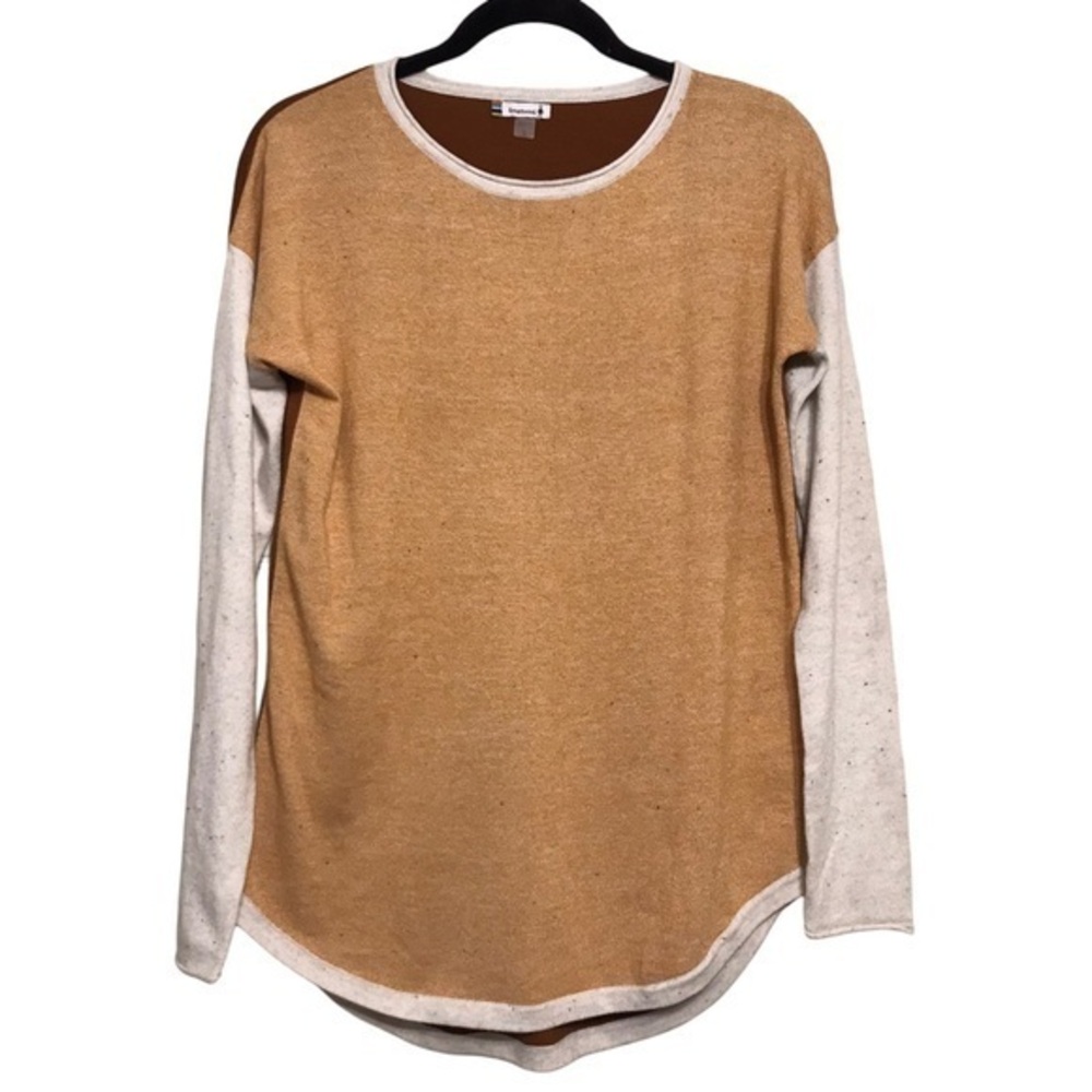 SMARTWOOL Womens Shadow Pine Colorblock Wool Blend Sweater Brown Gold Small